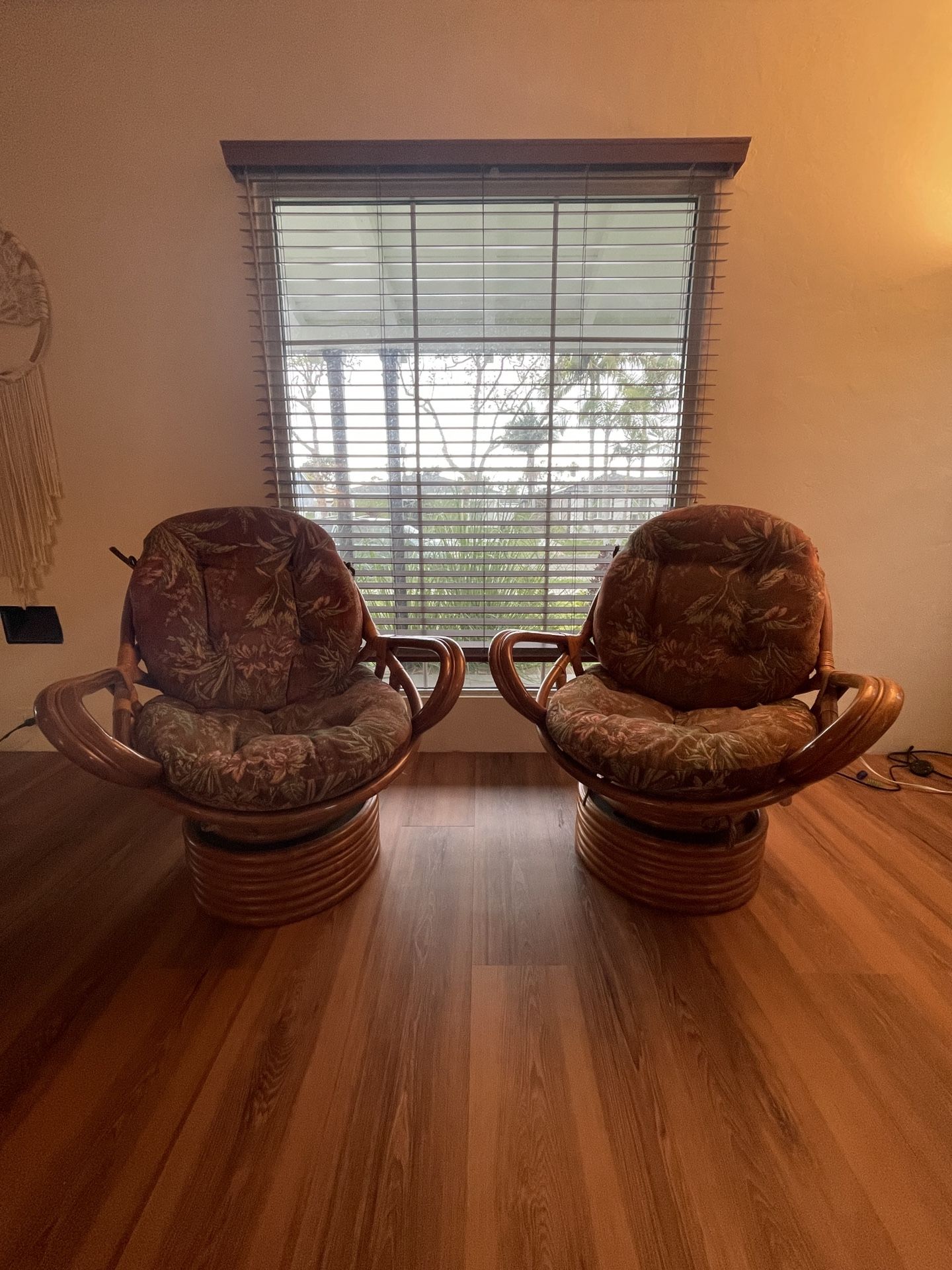 Pair Of Vintage Rattan Chairs