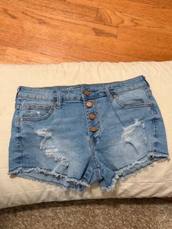 Light Wash Distressed Denim Jean Shorts
