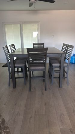 Dining Table & 6 Counter-Height Chairs
