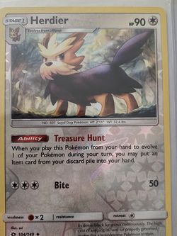 Pokémon Herdier Mint Holo Card! Mint!