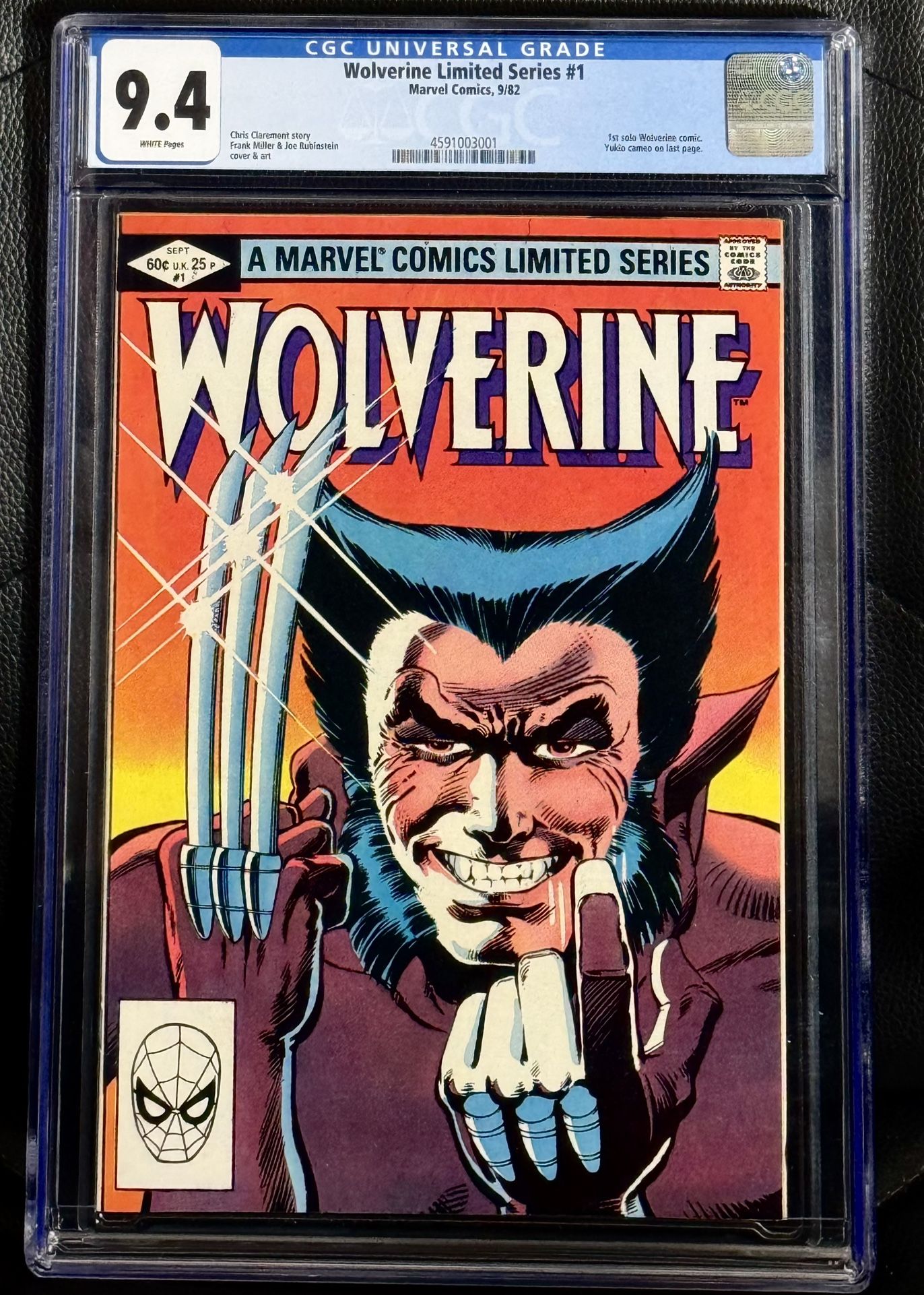 Wolverine Limited Series 1- CGC 9.4-White Pages Marvel 1982