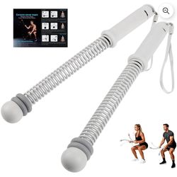 2 count Weighted Cordless Battle Ropes - Adjustable Resistance and Portable Ropeless Battle Ropes with Non Slip Handle - Low-Noise Exercise Rope for  