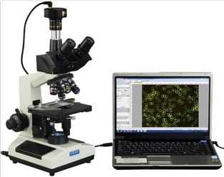 Microscopio biológico compuesto Trinocular LED compuesto del campo oscuro 40X-2000X con la cámara 1.3MP USB