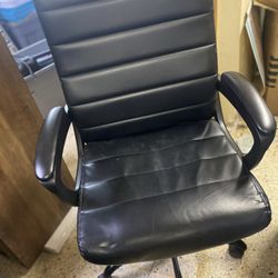 Black Faux Leather Office Chair