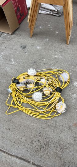 Construction String Work Lights Yellow Cable