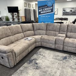 Brown Sofa Sectional Power Recliner Set - Fast Approvals 