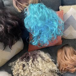 Nine wigs in all short, medium, and long length  Pick up in orting 