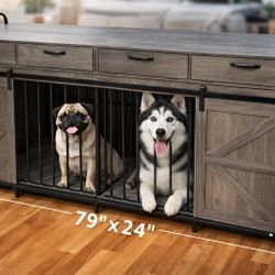 Modern Dog Crate Furniture with Storage – Heavy Duty  Upgrade your home with this stylish 2-in-1 dog crate and storage cabinet. Perfect for medium to 