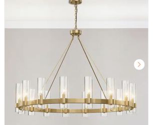 Modern Chandelier 48 in. 16-Light Gold Wagon Wheel Chandelier for Dinning Room, Kitchen Island, Foyer, Bedroom
