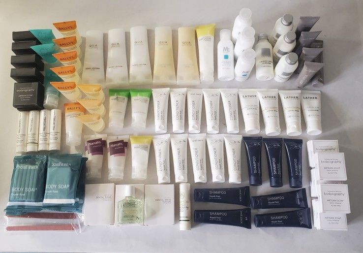 Large Lot Of Assorted Toiletries - Body Lotion, Shampoo, Conditioner, Soap, Mouthwash, Nail files 90+