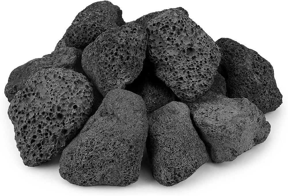 onlyfire Black Lava Rock 10 Pounds Volcanic Lava Stones for Indoor Outdoor Fire Pits Fireplaces
