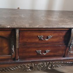 Vintage Dresser With Marble Counter