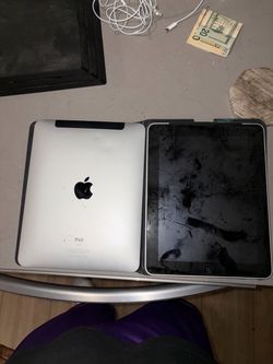 Two first gen Apple iPad w Protective Case