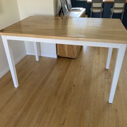 Bar Height Butcher Block Dining Table 