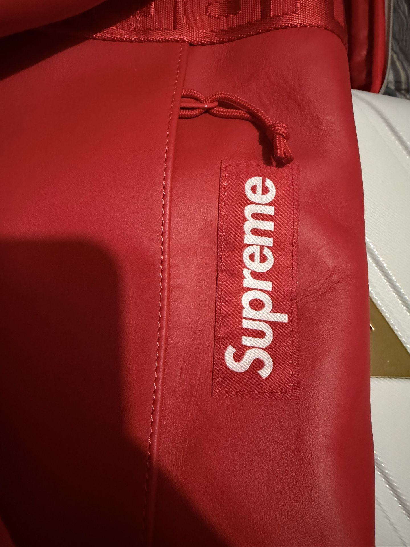 Supreme Red Leather duffle bag Brand new. $750