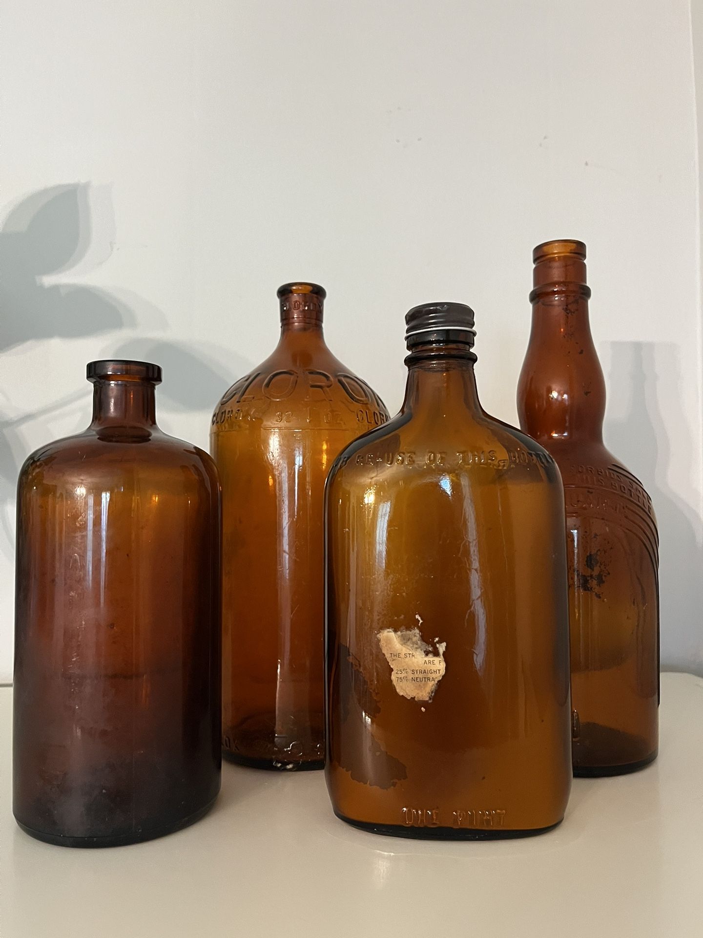 Vintage Glass Amber Bottle Collection