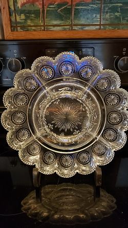 Vintage Heavy Glass Veggie Plate