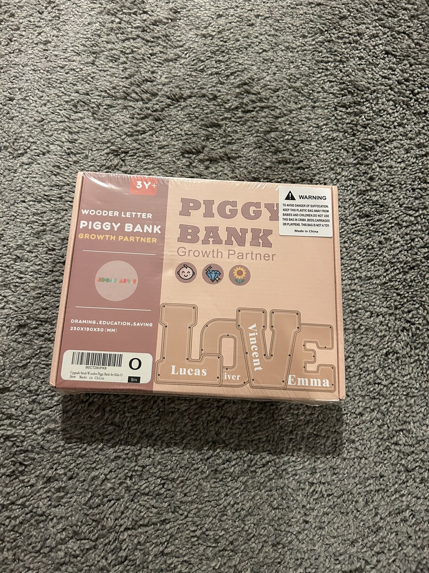 Letter O Unopened Piggy Bank