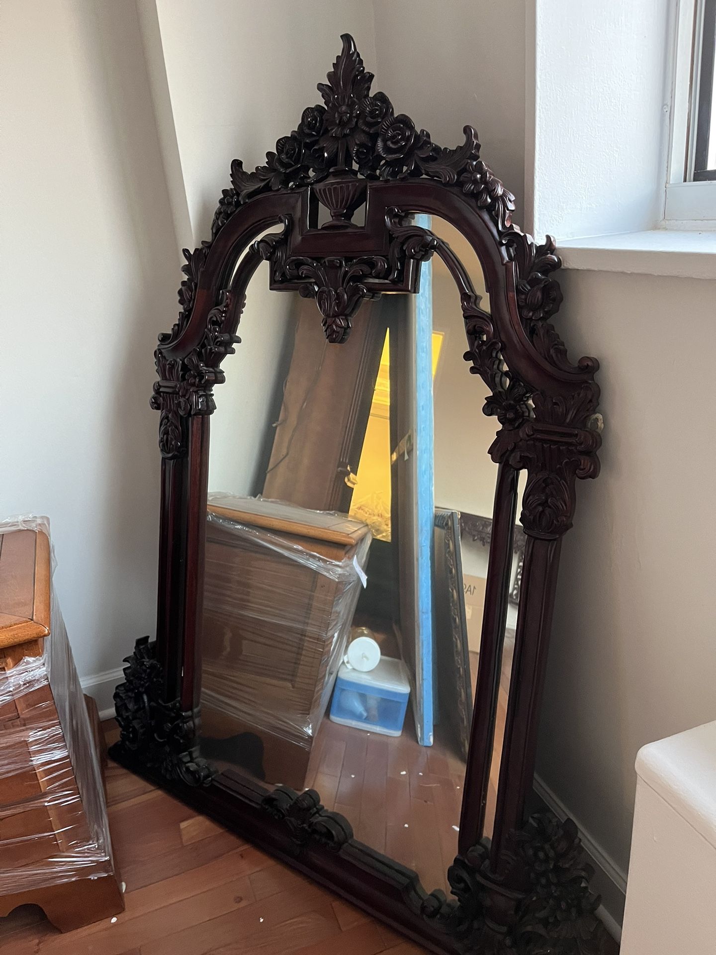 Wood Mirror & Console Table