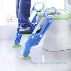 Potty Training Toilet Seat with Step Stool Ladder for Boys and Girls Baby  Toddler Kid Children Toilet Training Seat Chair with Handles Padded Seat