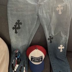 Chrome Hearts Hat & Jeans Size 36