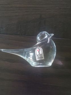 VINTAGE CLEAR PILGRIM GLASS - HAND MADE 