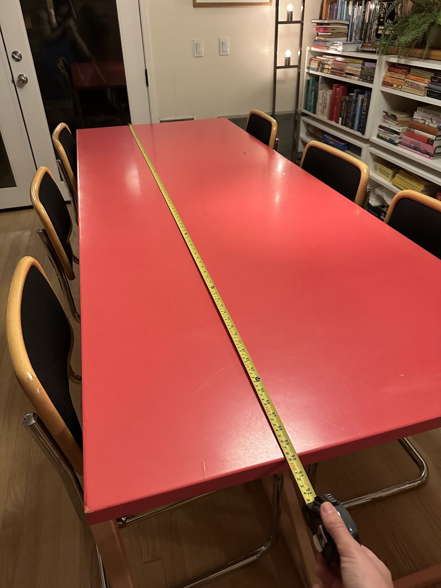 Pink Lacquer Dining Table Large