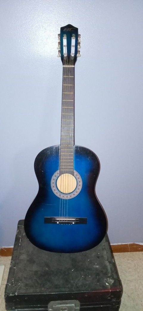 BC Acoustic Guitar Used Blue And Ready To Use