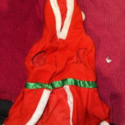 Christmas Dog Dress With Hoodie Small  