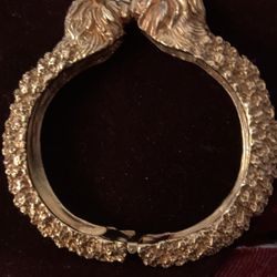  ❤️ CADORO LION HEAD CLAMPER BRACELET RHINESTONE  EYES