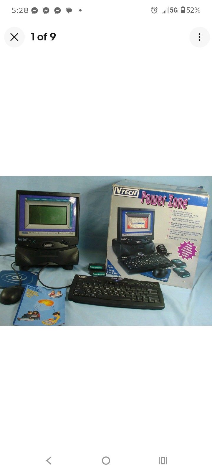 Rare Vintage VTech Power Zone Plus Desktop Computer Kids Laptop WORKS 2001 CIB