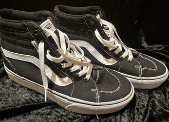 Vans Classic Black and White Platform High-Tops Sz 8.5