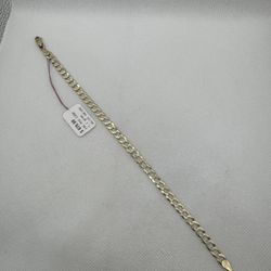 14kt , Two Tone Cuban Bracelet 7.1g