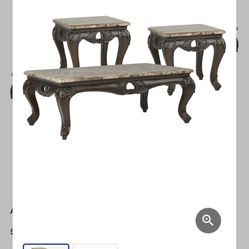 NEW FROM ROOMS TO GO MARBLE COFFEE TABLE SET