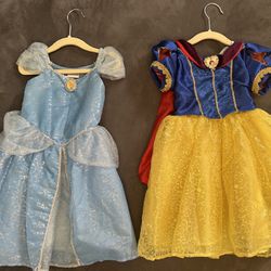 Authentic Disney Princess Dress Up Gowns, Snow White And Cinderella, Size Xxs/3
