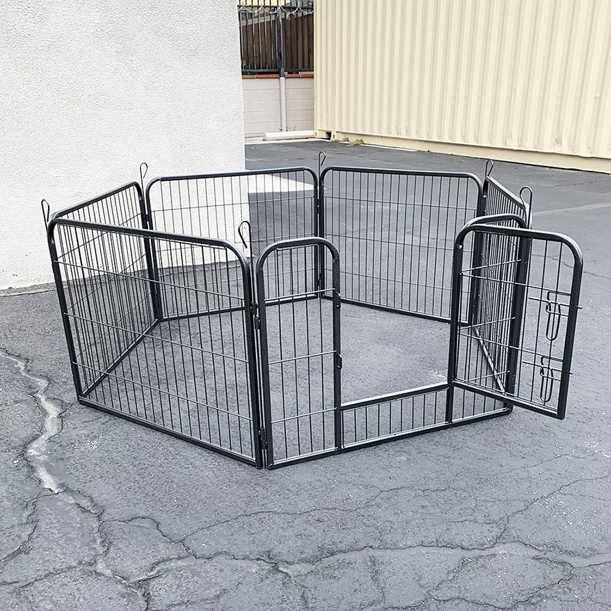 (NEW) $70 Pet 6-Panel Playpen, Each Panel (24” Tall X 32” Wide) Heavy Duty Dog Exercise Fence Gate Crate Kennel 