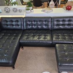 IKEA MORABO Loveseat (chrome legs): 2 seats + Chaise Lounge + Ottoman