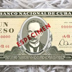 1 Peso 1980-SPECIMEN-banco Nacional De Cuba-UNC
