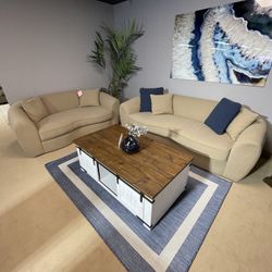 Carmel Mocha Bouclé Living Room Set / 2pc