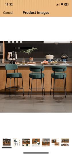 24'' Bar Stools Set of 3, for Kitchen Island. Green