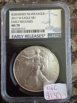 2017 W MS 70 BURNISHED SILVER EAGLE