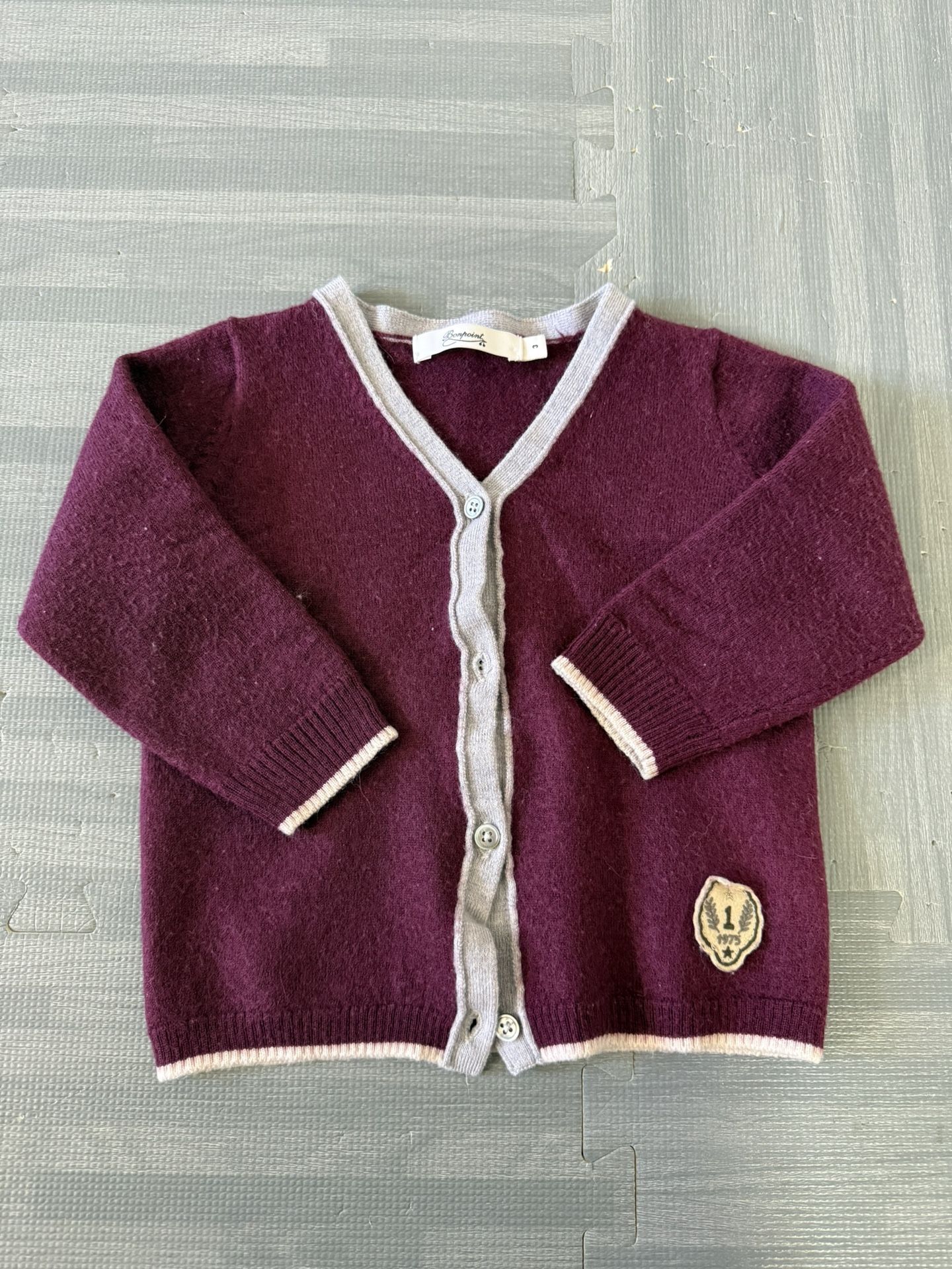 Bonpoint baby red long sleeves Cardigan with buttons