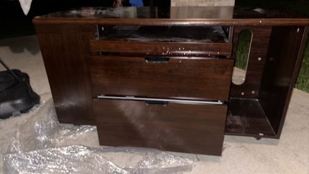 Dark Wood Dresser with Curved Front