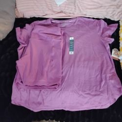 Reebok Purple Shorts And Shirt
