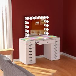 VANITII Lisa Vanity Set with Marilyn Vanity Mirror