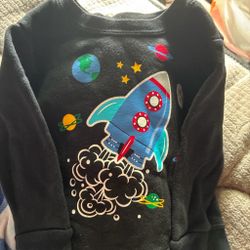 Kids Black Space Rocket Sweatshirt