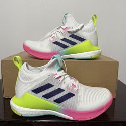 Adidas Women’s Crazyflight Mid Volleyball Shoes White Pink HP3337 Size 12