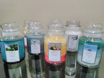 7- LARGE Hallmark 22oz. 2 Wick Candles-See ALL pics & Description-Will meet/deliver