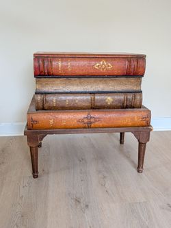 Vintage Stacked Books Side Table