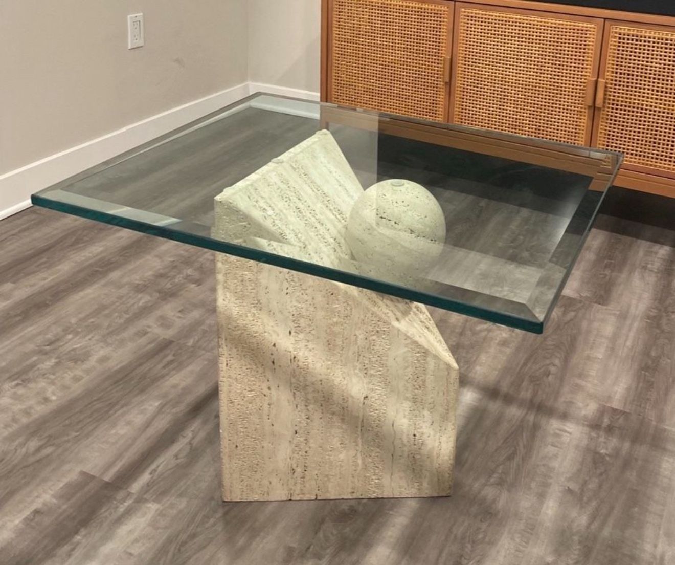 Travertine Art Piece Coffee Table (base only)